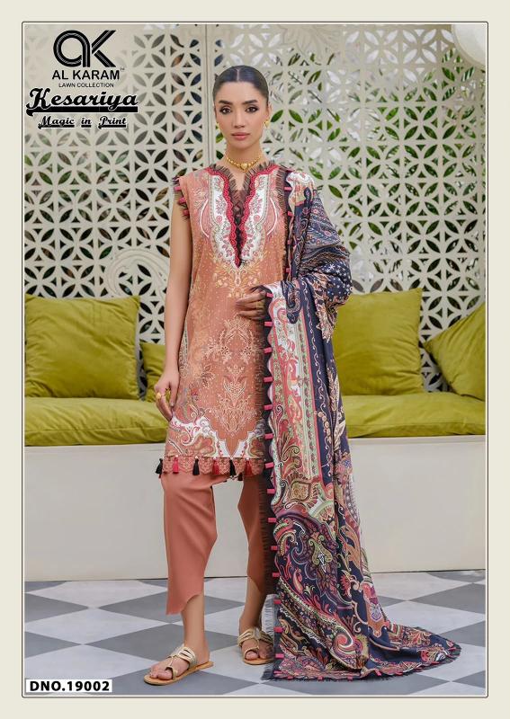 Al karam kesariya vol-19 pakistani suits manufacturer in pakistan
